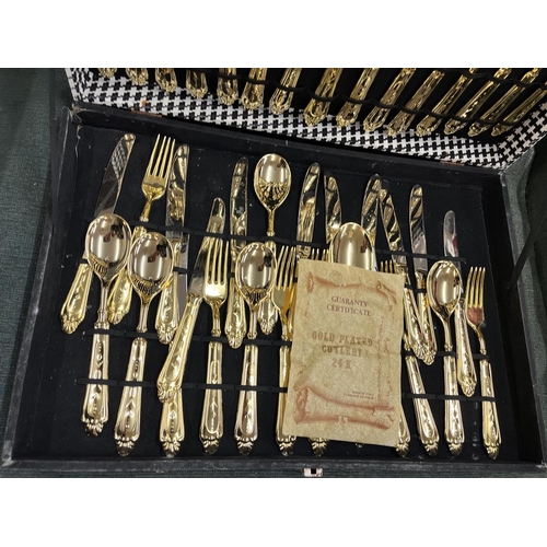 275 - Suite of Italian boxed 24ct gold plated cutlery