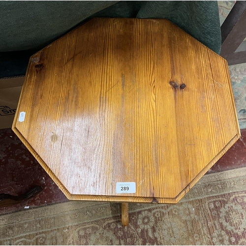 289 - Pitch pine occasional table