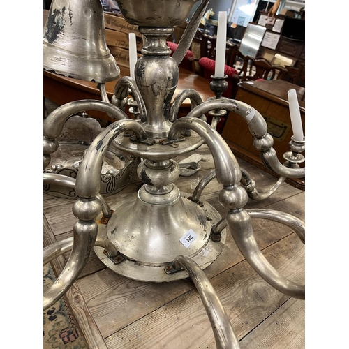 308 - Large metal chandelier