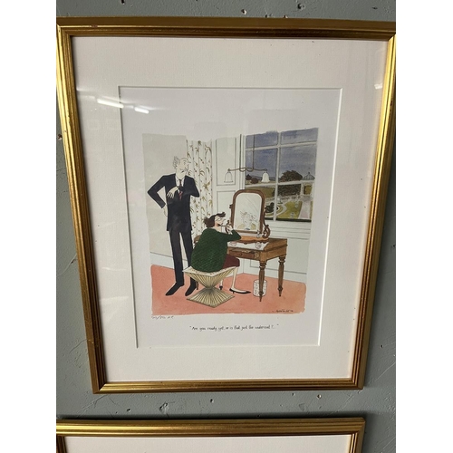 317 - 3 framed L/E comical prints by Annie Tempest