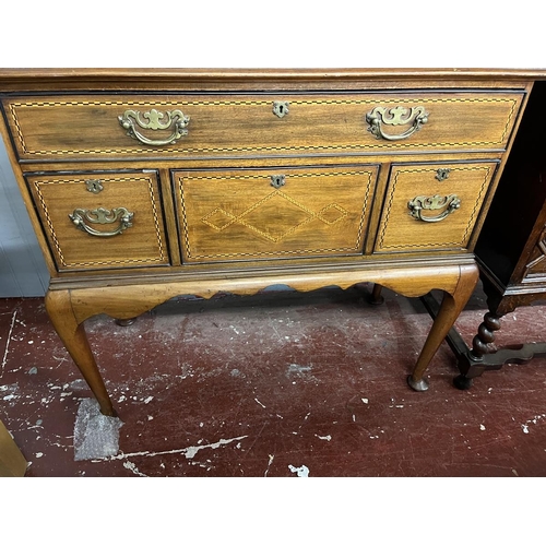 325 - Maple and Co. Edwardian mahogany inlaid glazed top bookcase - Approx W92cm D49cm H206cm