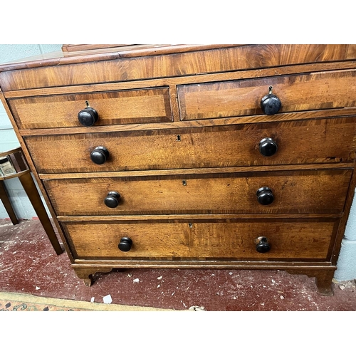 342 - Oak chest of 2 over 3 drawer with a secret drawer - Approx W: 107cm D: 52cm H: 96cm