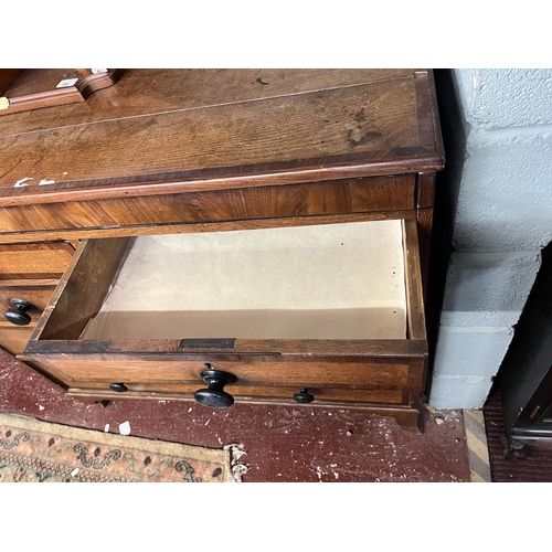 342 - Oak chest of 2 over 3 drawer with a secret drawer - Approx W: 107cm D: 52cm H: 96cm