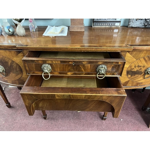 368 - Edwardian mahogany 6 legged sideboard - Approx W183cm D58cm H95cm