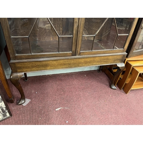 375 - Tall mahogany glazed book shelf - Approx W107cm D36cm H192cm