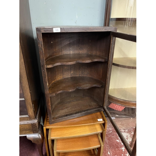 378 - Oak, barrel-backed alcove cabinet