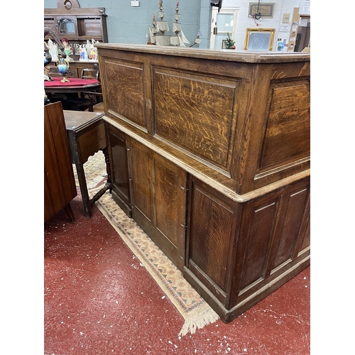 382 - Large oak roll top desk by Cutler - Approx W: 150cm D: 90cm H: 130cm