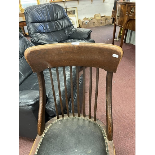 383 - Antique oak swivel chair