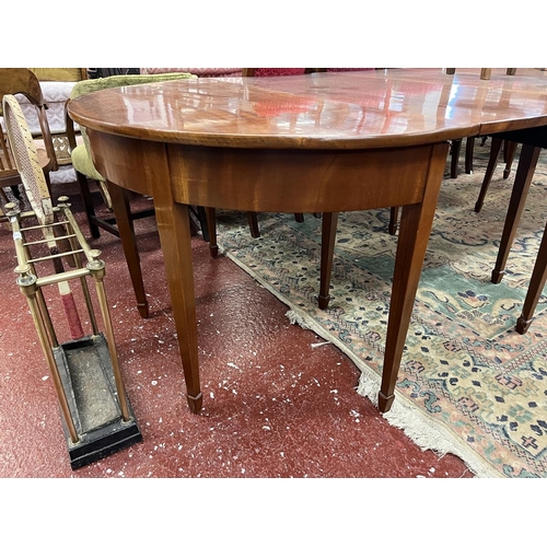 400 - Large 10 seat Edwardian mahogany D-end table - Approx size fully extended L341cm W121cm H77cm