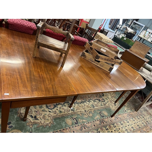 400 - Large 10 seat Edwardian mahogany D-end table - Approx size fully extended L341cm W121cm H77cm