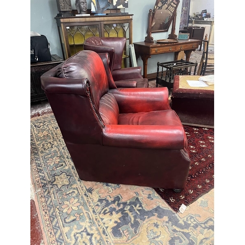 423 - Oxblood leather Thomas Lloyd armchair