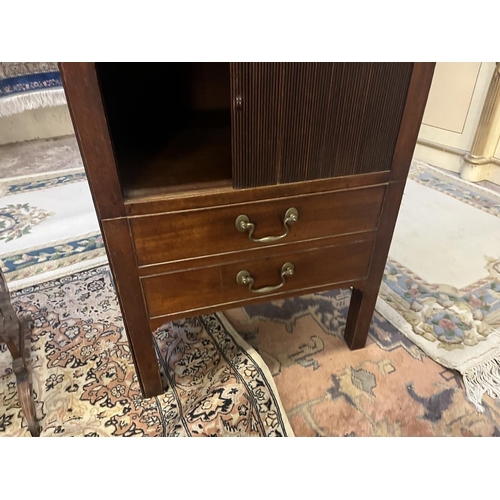 438 - Mahogany tambour front cabinet