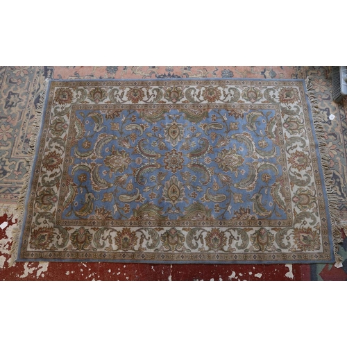 440 - Blue floral Farahan style, Kashmir rug - Approx 196cm x 130cm