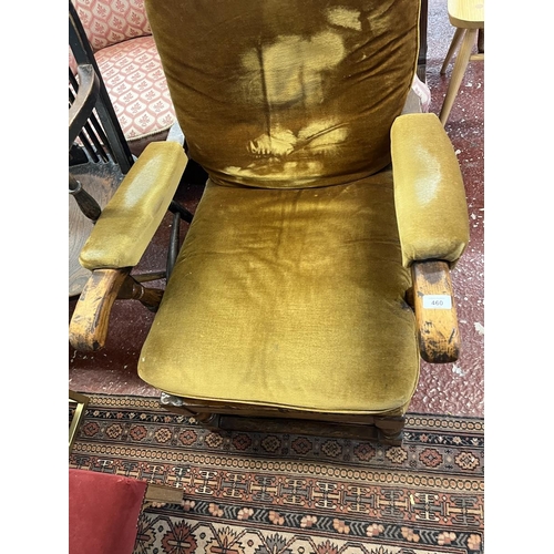 460 - Antique upholstered armchair