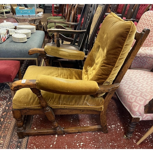 460 - Antique upholstered armchair