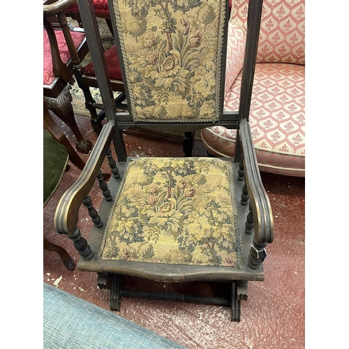 462 - American rocking chair with William Morris fabric