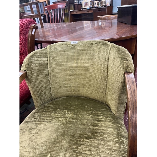 468 - Oak framed upholstered desk chair