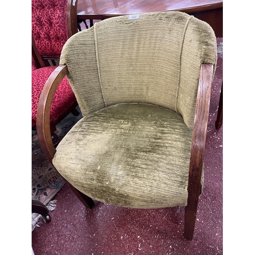 468 - Oak framed upholstered desk chair