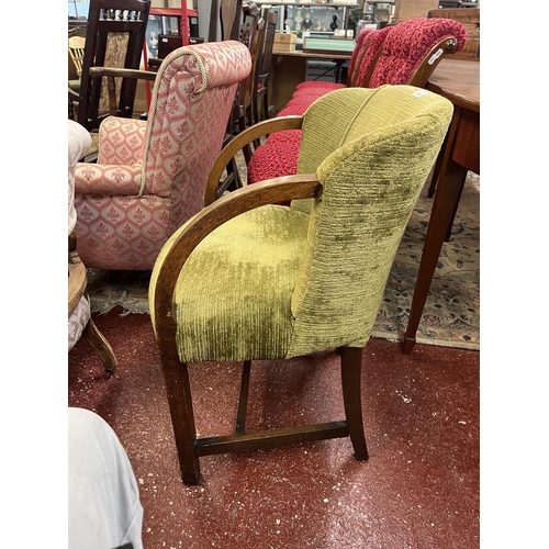 468 - Oak framed upholstered desk chair