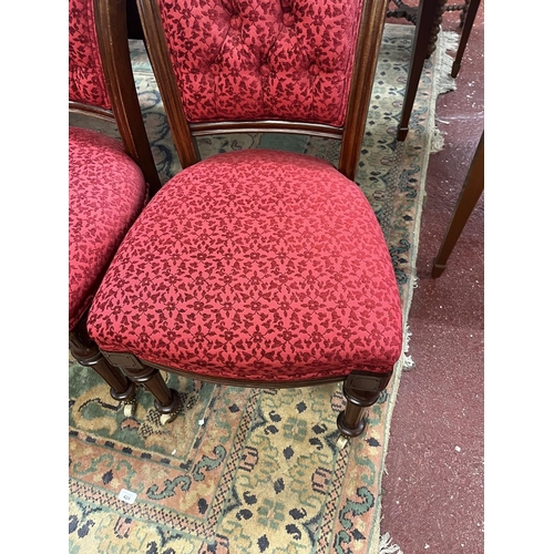 469 - Set of 6 Victorian upholstered dining chairs