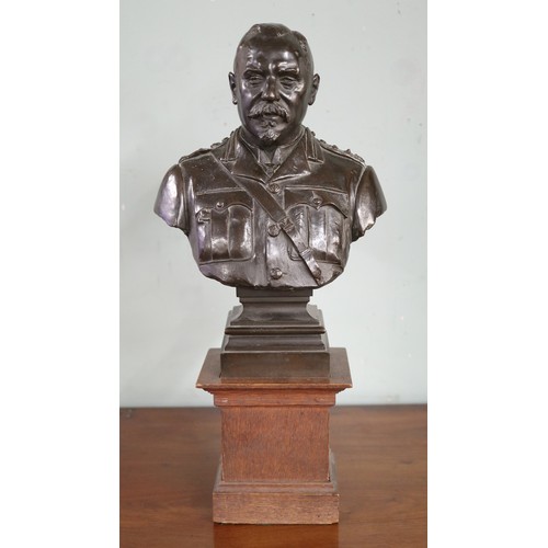 372 - Bronze bust on plinth on General Botha made in Frome by Singers Frome - Frome founders pre second wo... 