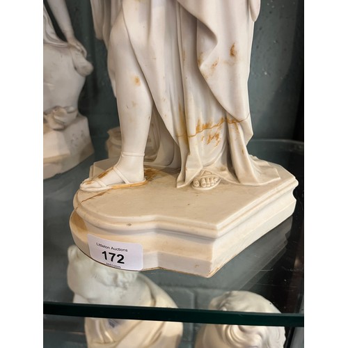 172 - 3 Parian ware figurines - Approx Height of tallest 40cm A/F