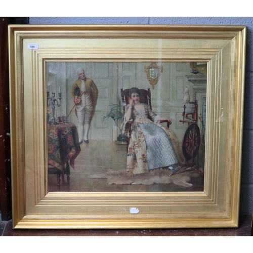 109 - Fine Victorian oil on canvas indistinct signature dated 1889 - Approx IS 60cm x 49cm