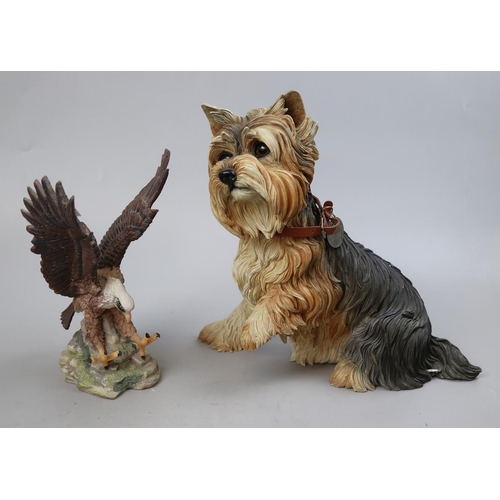 116 - Large Country Artists figure of a Yorkshire Terrier together with a figure of an eagle