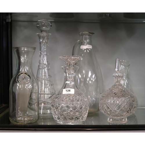 128 - Collection of glassware to include water carafes and Royal Doulton crystal decanter