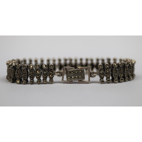 13 - 1930's silver marcasite bracelet