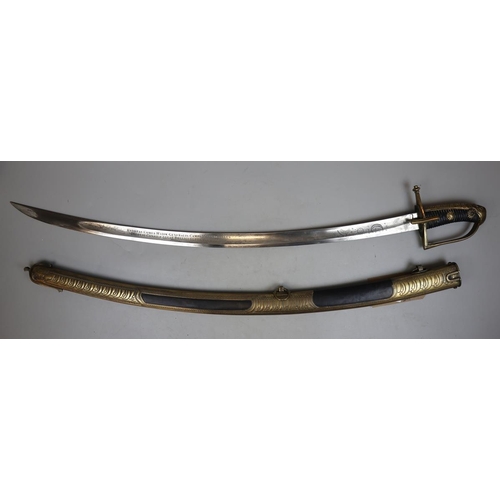 148 - Austro-Hungarian cavalry sabre in commemoration of Count Andreas Hadik (c.1760) with brass and leath... 