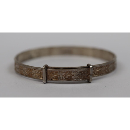 15 - Silver engraved child's bangle