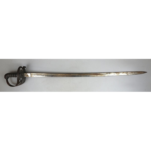 151 - 1827 pattern Rifles regt. Officer's sword, proof plug and SGMS inscribed to blade no scabbard