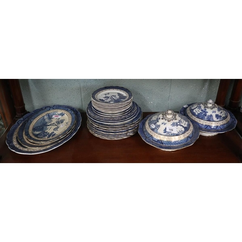 159 - Collection of blue and white china