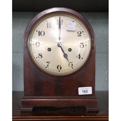 162 - Edwardian mantel clock with key in good working order