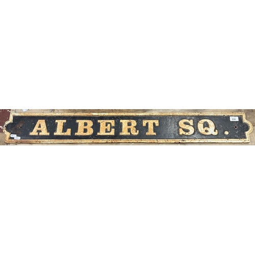 234 - Victorian cast iron Albert SQ street sign - Approx: 109cm x 14cm