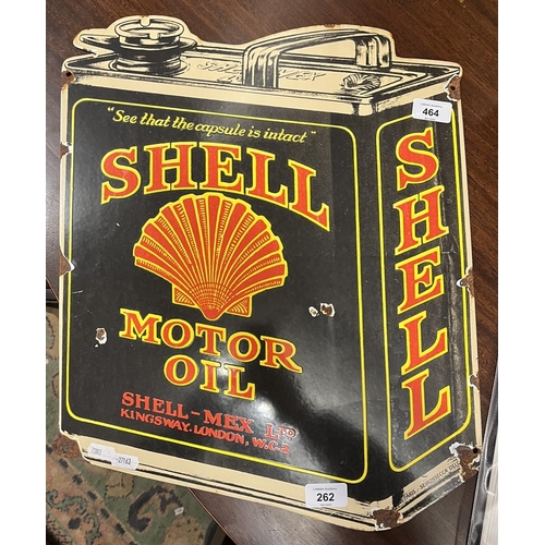 262 - Enamel sign - Shell Motor Oil - Approx size: 39cm x 39cm