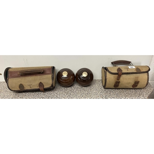 284 - Set of 4 bowling lignum vitae woods