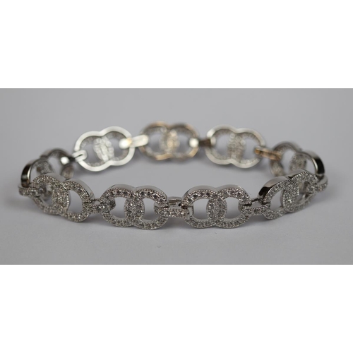 33 - Silver stone set bracelet