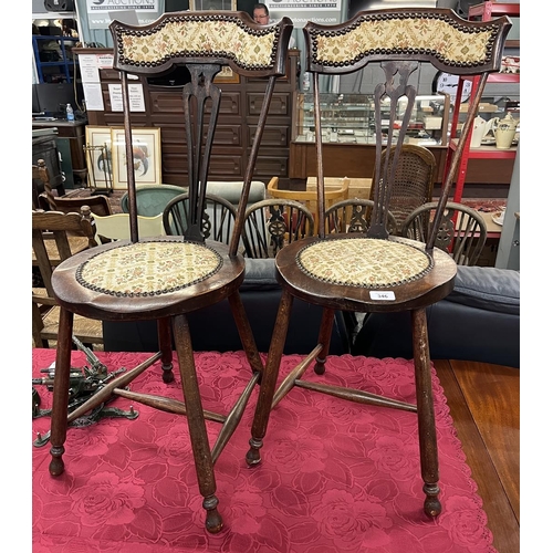 346 - Pair of upholstered Art Nouveau chairs