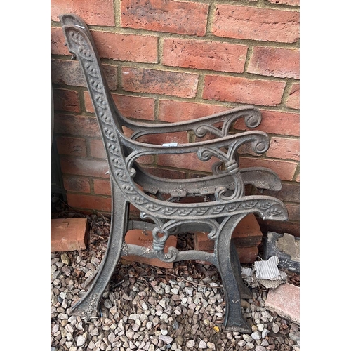 456 - Pair of cast iron bench ends