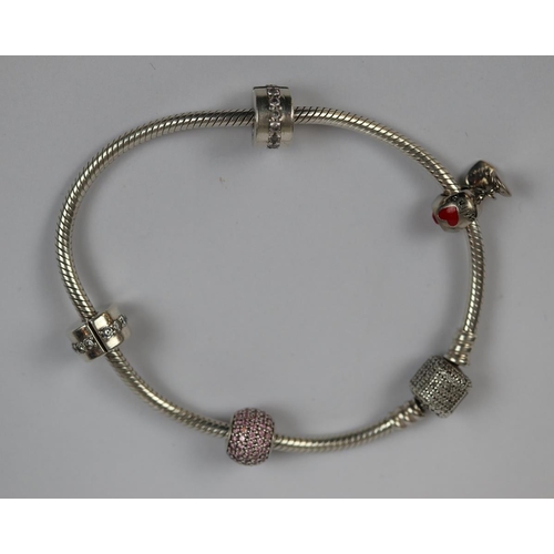 63 - Silver Pandora bracelet