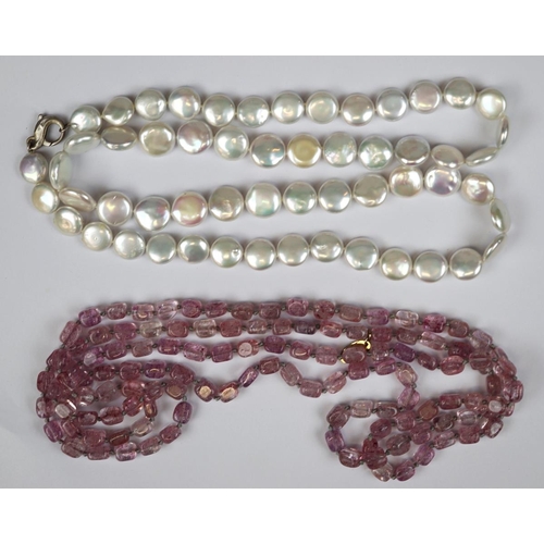 72 - 2 beaded necklaces 1 with silver clasp