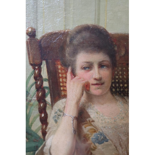 109 - Fine Victorian oil on canvas indistinct signature dated 1889 - Approx IS 60cm x 49cm