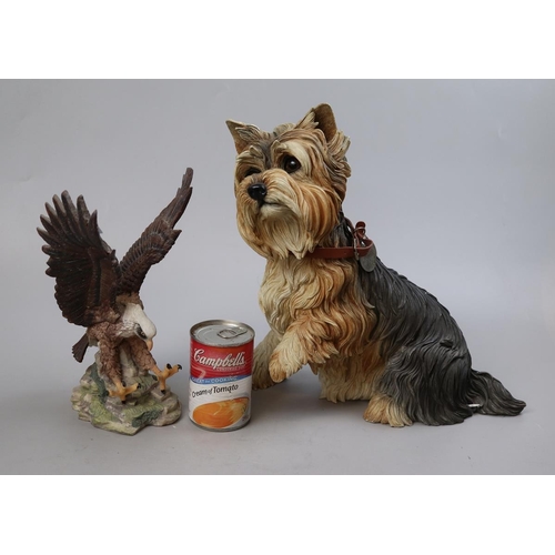 116 - Large Country Artists figure of a Yorkshire Terrier together with a figure of an eagle