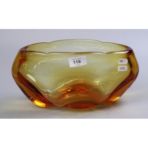 119 - Whitefriars amber glass vase - Approx L: 31cm