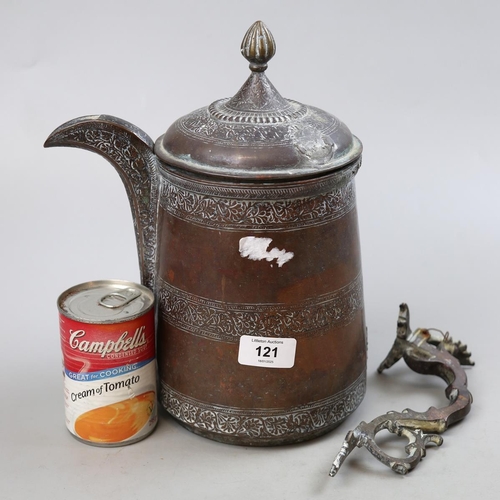 121 - Eastern copper teapot A/F - Approx H: 29cm