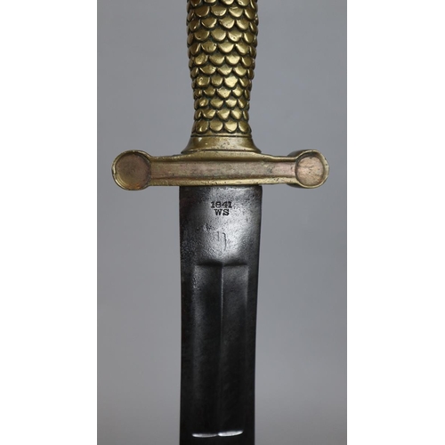 149 - 1841 US civil war era short sword, based on French artilleryman's sword of 1830