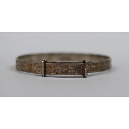 15 - Silver engraved child's bangle