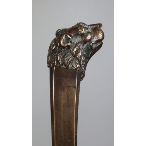 150 - 19thC French (Napoleonic era) short sword, bronze lion head grip, 20